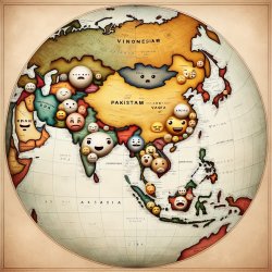 A map of South and Southeast Asia, showing India, Pakistan, Viet Meme Template
