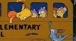 Bart Simpson School Bus Monster Meme Template