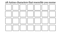 28 anime characters meme Meme Template