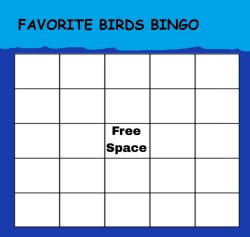favorite birds bingo Meme Template