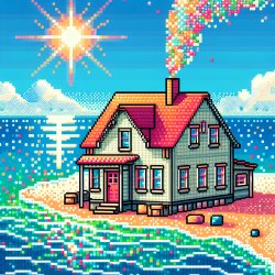 Home with background ocean Meme Template