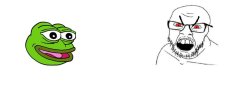 Pepe and angry soy Meme Template
