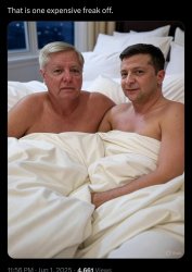 Lindsey Graham in bed with Zelensky Meme Template