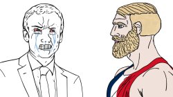 Macron VS French Chad Meme Template
