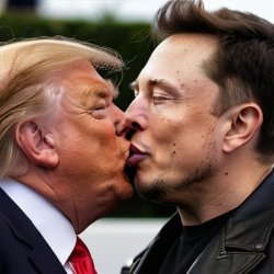 trump musk kissing Meme Template