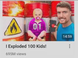 I exploded 100 kids! Meme Template
