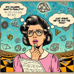 Meme: Confused math lady  Caption: “BTC holders: What’s finality Meme Template