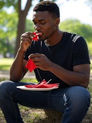 Catfish scammer eating up redflags and no cash Meme Template