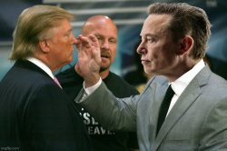 Elon musk talk to the hand Donald Trump Meme Template