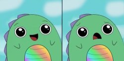 Happy Dino Sad Dino Meme Template