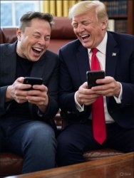 Musk and Trump having fun Meme Template