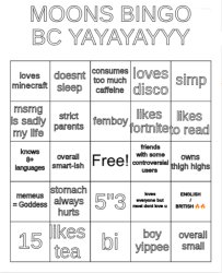 moons bingo Meme Template