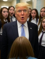 Donald Trump girl's bathroom full of girls Meme Template