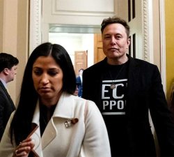 Elon Musk and Katie Miller (Mrs. Stephen Miller) Trump MAGA Meme Template
