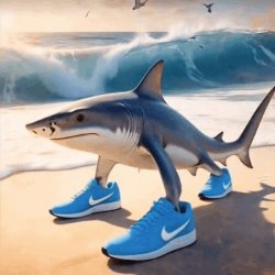 The shark with blue shoes Meme Template