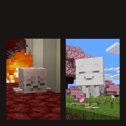 Minecraft Sad & Happy Ghast Meme Template