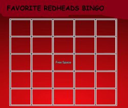 favorite redheads bingo Meme Template