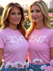 Melania and Ivanka Trump 2547 Pink Girl Power Women's Rights Meme Template