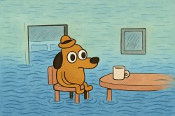 This is fine (water) Meme Template