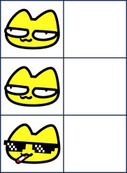 Stoopid Cat 3 panels-2 Meme Template