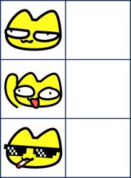 Stoopid Cat 3 panels-3 Meme Template