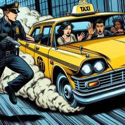 Taxi fährt vor polizei weg Meme Template