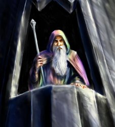 Saruman of many colours captured Meme Template