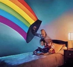 Man protects children from lgbt rainbow Meme Template
