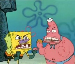 Patrick SpongeBob Concentrating Meme Template
