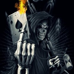 edgy skeleton with a card Meme Template