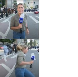LA Protests reporter Meme Template