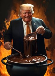 Trump brewing up a rich, hot, smoking, aromatic cauldron of Meme Template
