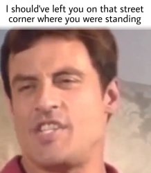 I should have left you on that street corner where you were Meme Template
