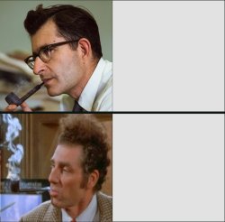 Broke Chomsky v. Woke Kramer Meme Template