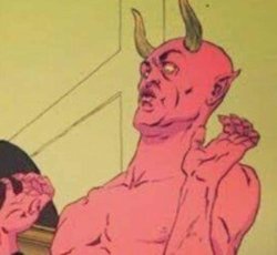 Disgusted satan Meme Template