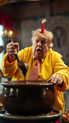 TACO Trump stirring and stirring and stirring the stuff Meme Template