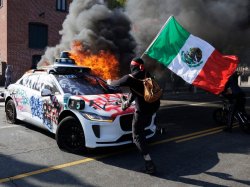 LA Riots burning car Meme Template