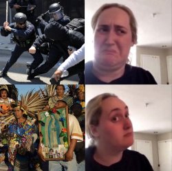 Yes no protesters Meme Template