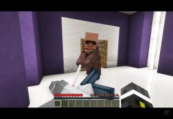 Villager with Sunglasses beating Pillager Meme Template