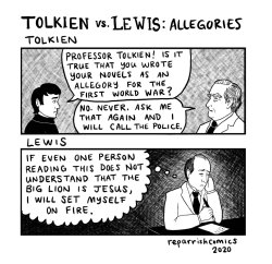 Tolkien vs cs lewis allegories Meme Template
