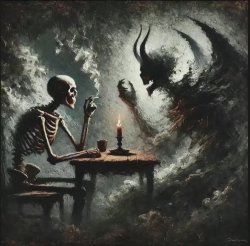 Skeleton and Devil Meme Template