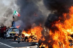 LA Riots ablaze Meme Template