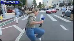 Reporter getting shot Meme Template