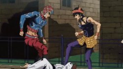 JoJo Sips Wine Starts Kicking a Guy Meme Template