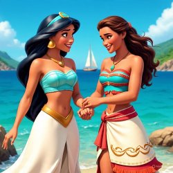 Jasmine and Moana Meme Template