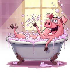 Pig in a bubble bath Meme Template