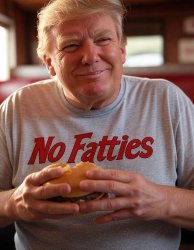 Donald Trump obese hamburger no fatties fatty Meme Template