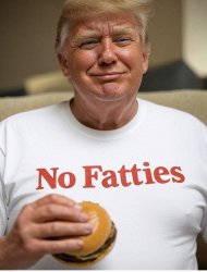Donald Trump obese hamburger no fatties fatty Meme Template