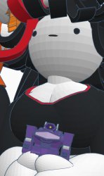 Claire holding Shockwave toy Meme Template