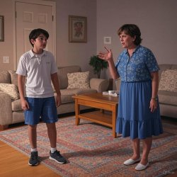 Mom and Son Arguing Meme Template